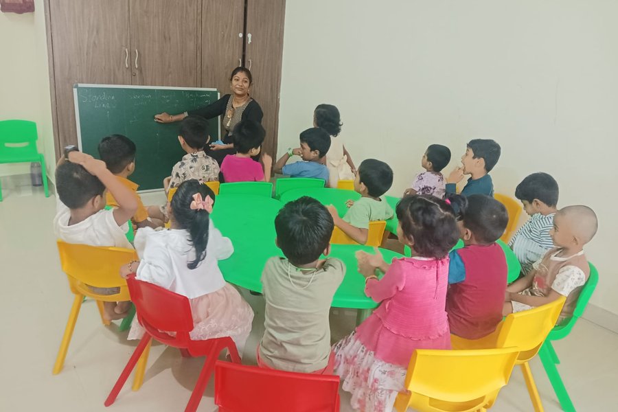 Children engaged in play-based learning at Waddle Kids preschool