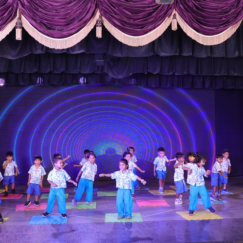 Group dance performance by Waddle Kids students — Annual Day cultural programme