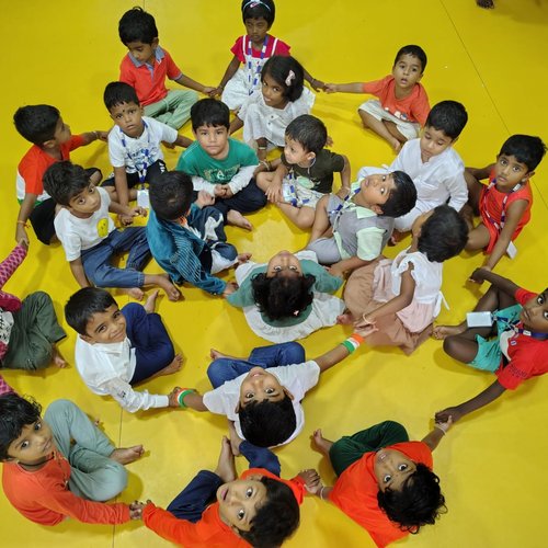 Fun classroom activity at Waddle Kids Sholinganallur — children learning through play