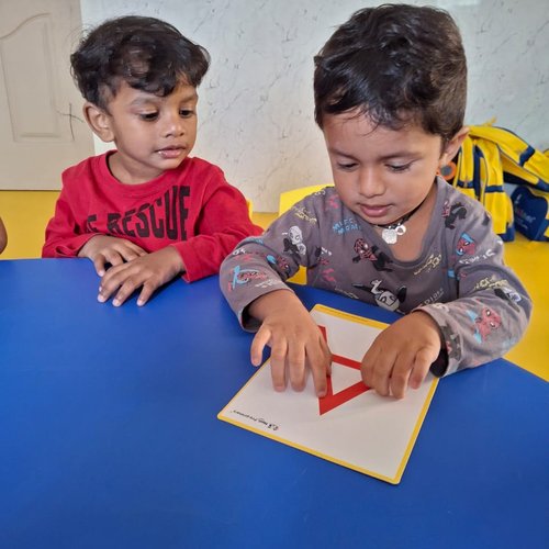 Pre-KG children at a structured classroom activity — Waddle Kids Preschool Chennai