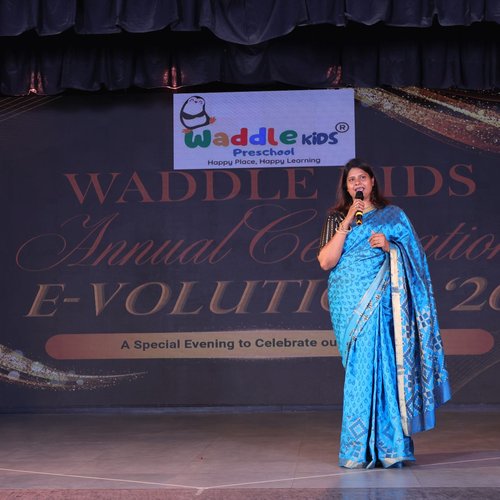 Annual Day evening celebration at Waddle Kids — colourful stage decorations and performances