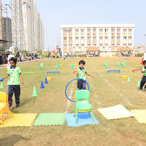 Closing ceremony of Annual Sports Day at Waddle Kids — children and teachers celebrating together
